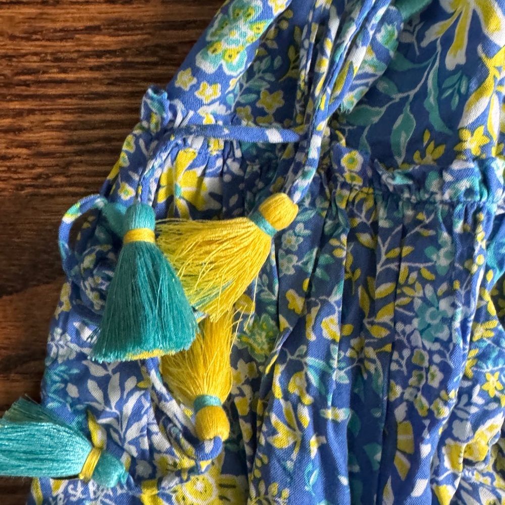 NWT Poupette St. Barth Blue and White Ruffled Tiered Sundress- great deal! - Picture 5 of 7